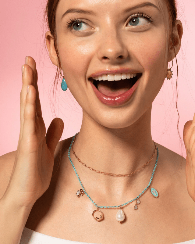 Girocollo Smaltato Chain Base Turchese - cb-gr 08 Girocollo Smaltato Chain Base Turchese - cb-gr 08